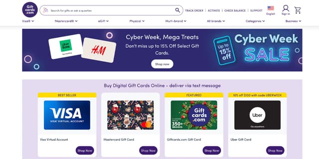 Giftcards.com Promo Codes for December 2025