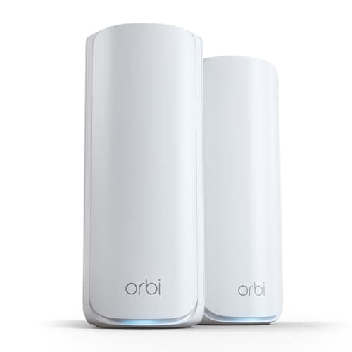 NETGEAR Orbi 770 Series Tri-Band WiFi 7 Mesh Network System (RBE772) - Router + 1 Satellite Extender, Security Features, Up to 11Gbps, Covers up to 5,500 sq.ft., 100 Devices, 2.5 Gig Internet Port