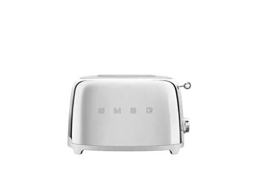 SMEG 2 Slice Toaster with 6 Presets and Defrost Function and Removable Crumb Tray TSF01SSMUS, Stainless Steel