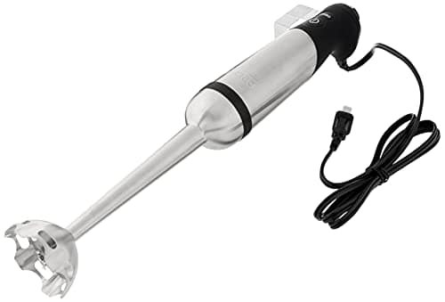 All-Clad Electrics Stainless Steel Immersion Blender 2 Piece Turbo Function 600 Watts Detachable, Variable Speed Control, Hand Blander, 9-1/4-inch