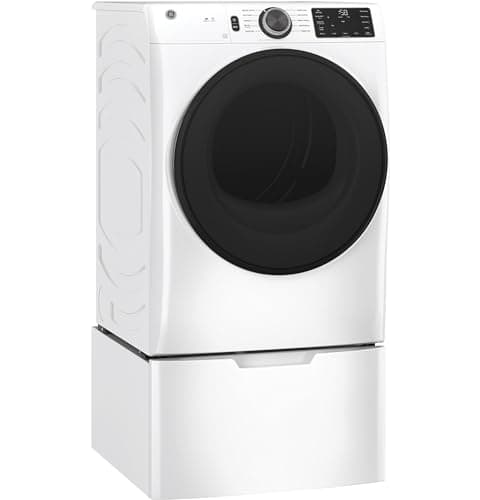 GE GFD55ESSNWW 28" Front Load Electric Dryer with 7.8 cu. ft. Capacity Built-in WiFi HE Sensor Dry and Sanitize Cycle in White