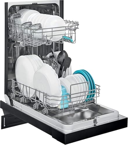 Honeywell 18 Inch Dishwasher with 8 Place settings, 6 Washing Programs, Stainless Steel Tub, UL/Energy Star- Black
