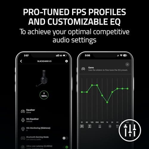 Razer BlackShark V3 Wireless Gaming Headset for PC: 50mm Drivers - Super Wideband Mic - 2.4 GHz, Bluetooth, USB - Works with Mac, PS5, Nintendo Switch, Smartphone - 70 Hr Battery - Black