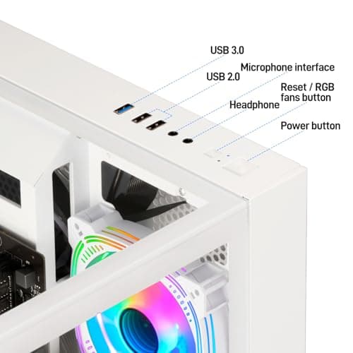 LXZ Gaming PC Desktop Core I5-13400F 6 core, RTX 4060 8G, 32G DDR4 RAM, 1TB NVME SSD, Prebuilt Tower Computer for Gaming, Home and Office (White)