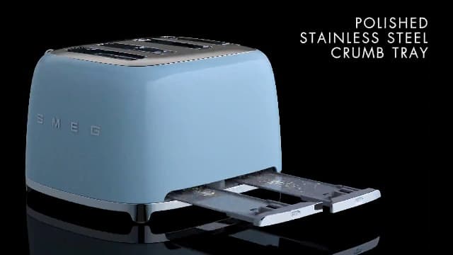 SMEG 2 Slice Toaster with 6 Presets and Defrost Function and Removable Crumb Tray TSF01SSMUS, Stainless Steel