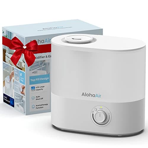 Humidifiers for Bedroom, Cool Mist Top Fill Essential Oil Diffuser, 7 Color Lights, Quiet, 360° Nozzle, Auto Shut-Off, (White)