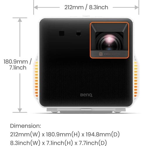BenQ X300G | Portable 4K Gaming Projector | 4ms Response Time | LED 2000 Lumens | Short Throw | 3D Auto Keystone| Buit-in Game Modes | Charge & Display USB-C | Android TV w/ Built in 16W speaker