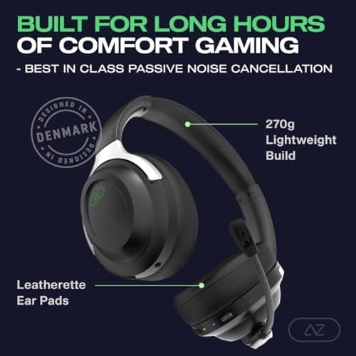 A-Spire - ANC Gaming Headset - Active Noise Cancellation - Noise Cancelling Flip-to-Mute Microphone - Mobile App - Lightweight - Windows PC - PS4 - PS5 - Xbox - Switch - Android - iOS - Mac