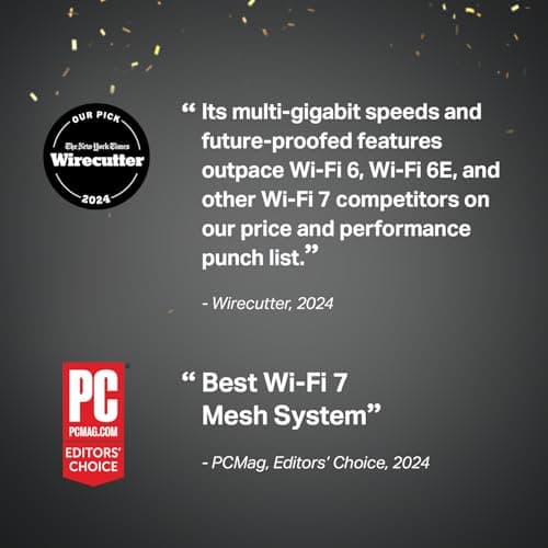 TP-Link 𝐃𝐞𝐜𝐨 BE63 Tri-Band WiFi 7 BE10000 Whole Home Mesh System- 6-Stream 10 Gbps, 4x2.5G Ports Wired Backhaul, 4X Smart Internal Antennas, VPN, MU-MIMO, HomeShield, Free Expert Support (2-Pack)