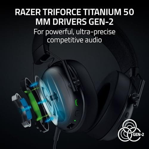 Razer BlackShark V3 Wireless Gaming Headset for PC: 50mm Drivers - Super Wideband Mic - 2.4 GHz, Bluetooth, USB - Works with Mac, PS5, Nintendo Switch, Smartphone - 70 Hr Battery - Black