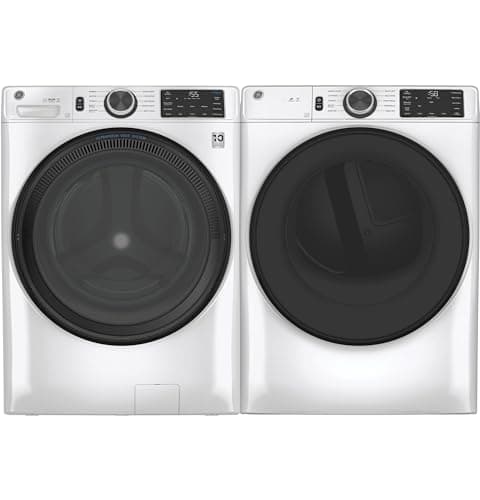 GE GFD55ESSNWW 28" Front Load Electric Dryer with 7.8 cu. ft. Capacity Built-in WiFi HE Sensor Dry and Sanitize Cycle in White