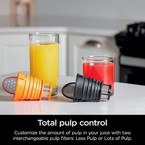 Ninja NeverClog Cold Press Juicer, Powerful Slow Juicer with Total Pulp Control, Countertop, Electric, 2 Pulp Functions, Dishwasher Safe, 2nd Generation, Charcoal, JC151
