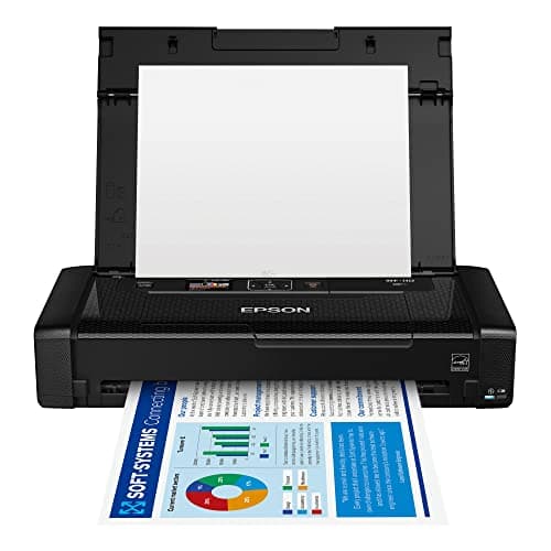 Epson Workforce WF-110 Wireless Color Mobile Printer,White, Small,Black