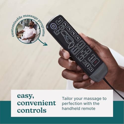 Homedics Back Massager with Heat, Shiatsu Elite II Heated Neck and Back Massage Cushion. 3 Different Massage Styles and 3 Massage Zones. Comes with Controller and Chair Straps