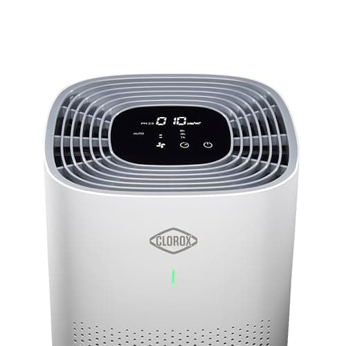 Clorox Air Purifiers for Home, True HEPA Filter, Large Rooms up to 1,500 Sq Ft, Removes 99.9% of Mold, Viruses, Wildfire Smoke, Allergens, Pet Allergies, Dust, AUTO Mode, Whisper Quiet