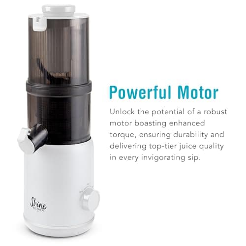 Shine Multi-Batch Compact Cold Press Juicer SMB-1, Hands-Free, Hopper Continuous Feed, Portable