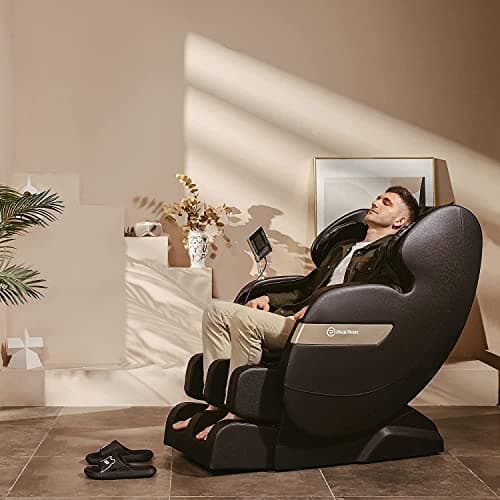Real Relax 2025 Full Body Massage Chair of Dual-core S Track,Shiatsu Massage Recliner of Zero Gravity with APP and LCD Control,Lower Back and Calf Heating,Bluetooth,Home or Office Use,Black