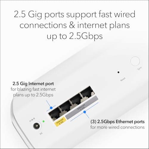 NETGEAR Orbi 770 Series Tri-Band WiFi 7 Mesh Network System (RBE772) - Router + 1 Satellite Extender, Security Features, Up to 11Gbps, Covers up to 5,500 sq.ft., 100 Devices, 2.5 Gig Internet Port