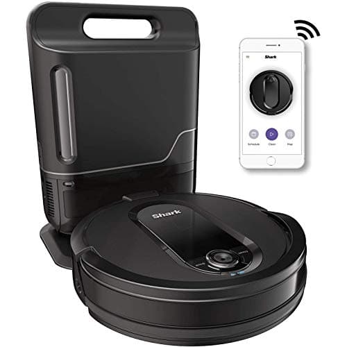 Shark RV1001AE IQ Robot Self-Empty XL, Robot Vacuum with IQ Navigation, Home Mapping, Self-Cleaning Brushroll, Wi-Fi Connected, Works with Alexa, Black