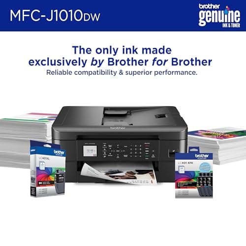 Brother MFC-J1010DW Wireless Color Inkjet All-in-One Printer, Duplex Printing, Mobile & Cloud Print, Compact Design, 1.8" Color Display, Works with Alexa