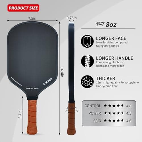 Pickleball Paddles Pickleball Rackets T700 Carbon Fiber Surface Pickle Ball Training Paddle for Beginners to Advanced Players USAPA Compliant 16mm Core Portable Bag