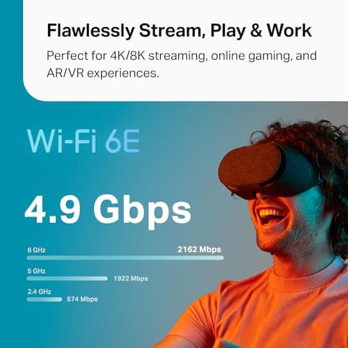 TP-Link 𝐃𝐞𝐜𝐨 XE70 Pro AXE4900 Tri-Band WiFi 6E Mesh WiFi System - 2.5G WAN/LAN Ports, 4.9 Gbps Wi-Fi 7,200 Sq. Ft Coverage, Connect up to 200 Devices, 6 GHz Band, 3-Pack