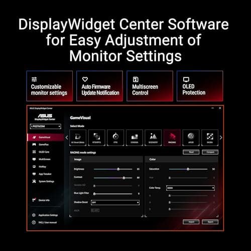 ASUS ROG Swift 27” 4K QD-OLED Gaming Monitor (PG27UCDM) - 240Hz, 0.03ms, Custom Heatsink, Neo Proximity Sensor, G-SYNC Compatible, 99% DCI-P3, True 10-bit color, DisplayPort 2.1a UHBR20, 3 yr warranty