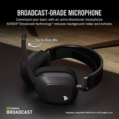 Corsair HS80 MAX Wireless Multiplatform Gaming Headset with Bluetooth – Dolby Atmos – Broadcast Quality Microphone – iCUE Compatible – PC, Mac, PS5, PS4, Mobile – Steel Gray