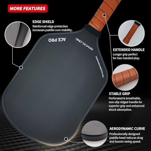 Pickleball Paddles Pickleball Rackets T700 Carbon Fiber Surface Pickle Ball Training Paddle for Beginners to Advanced Players USAPA Compliant 16mm Core Portable Bag