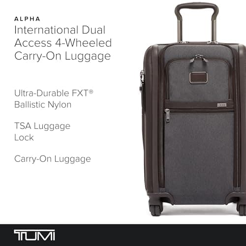 TUMI - Alpha International Dual Access 4-Wheeled Carry-on - Expandable, Durable and Compact Luggage with Removable Garment Bag