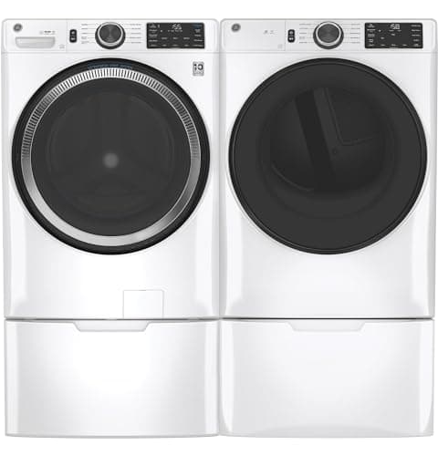 GE GFD55ESSNWW 28" Front Load Electric Dryer with 7.8 cu. ft. Capacity Built-in WiFi HE Sensor Dry and Sanitize Cycle in White