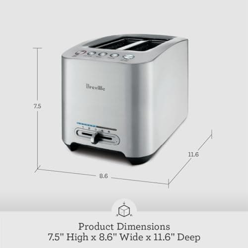 Breville BTA820XL Die-Cast Smart Toaster, 2 Slice, Brushed Stainless Steel
