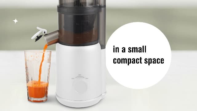 Shine Multi-Batch Compact Cold Press Juicer SMB-1, Hands-Free, Hopper Continuous Feed, Portable
