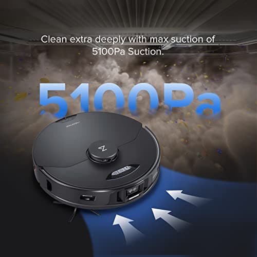 roborock S7 MaxV Ultra Robot Vacuum and Mop, Auto Mop Washing, Self-Emptying, Self-Refilling, ReactiveAI 2.0 Obstacle Avoidance, 5100Pa Suction, App Control, Works with Alexa(RockDock Ultra Series)
