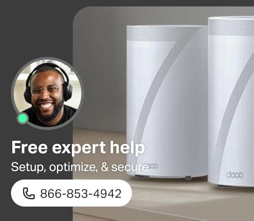 TP-Link 𝐃𝐞𝐜𝐨 BE63 Tri-Band WiFi 7 BE10000 Whole Home Mesh System- 6-Stream 10 Gbps, 4x2.5G Ports Wired Backhaul, 4X Smart Internal Antennas, VPN, MU-MIMO, HomeShield, Free Expert Support (2-Pack)