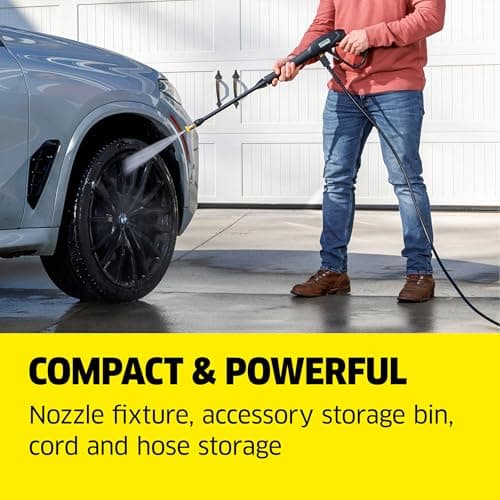 Kärcher Pressure Washer K1700 Cube, CETA Certified, 3 Spray Nozzles, Detergent Tank, for Cars, Driveways, Siding, Patios, 1.2 GPM