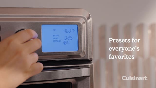 Cuisinart Air Fryer Toaster Oven, Digital Display, 1800 Watt Air Fryer Toaster Oven Combo with Adjustable Temperature and Controls, Stainless Steel Small Kitchen Appliance, TOA-65,Silver