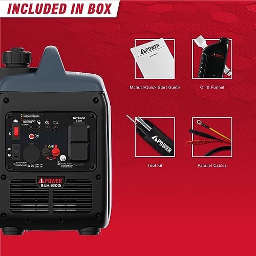 A-iPower 1500 Watt Portable Quiet Inverter Generator Gas Powered, Small Ultra Lightweight Quiet Generator for Camping, Tailgating, Home Backup, Emergency, EPA & CARB Compliant, CO Sensor (SUA1500i)
