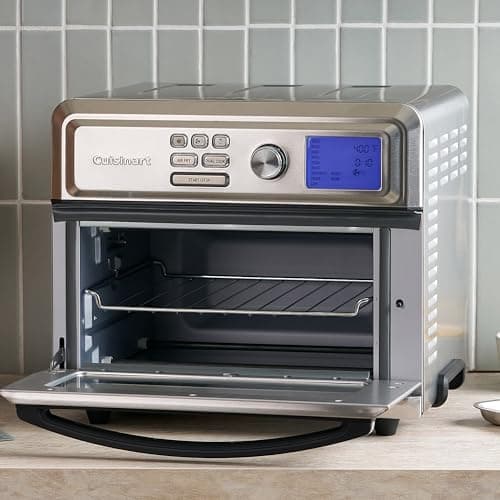 Cuisinart Air Fryer Toaster Oven, Digital Display, 1800 Watt Air Fryer Toaster Oven Combo with Adjustable Temperature and Controls, Stainless Steel Small Kitchen Appliance, TOA-65,Silver