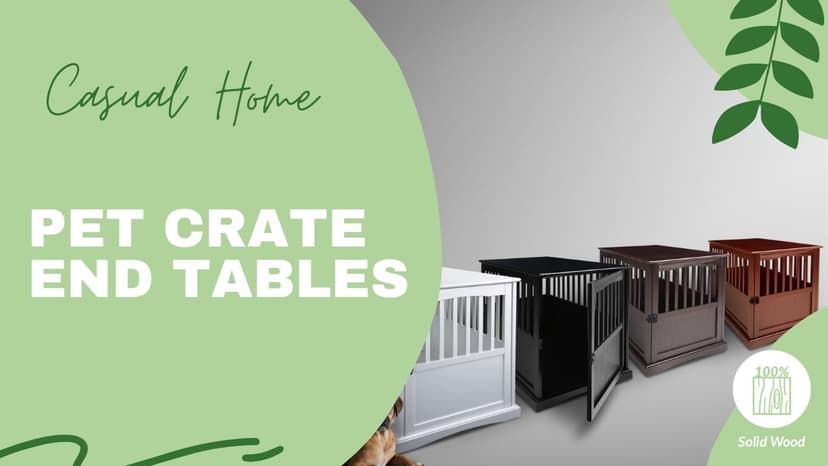 Casual Home Wooden Medium Pet Crate, End Table, Espresso