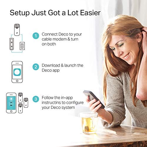 TP-Link 𝐃𝐞𝐜𝐨 S4 Mesh AC1900 WiFi System - Up to 5,500 Sq.ft. Coverage, Replaces WiFi Router and Extender, Gigabit Ports, Works with Alexa, 3-pack