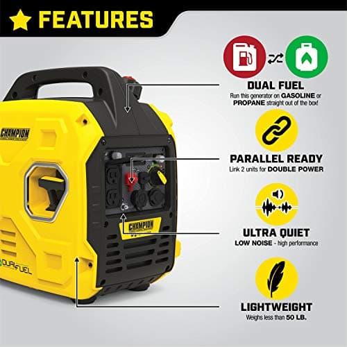 Champion Power Equipment 2500-Watt Ultralight Portable Dual Fuel Inverter Generator