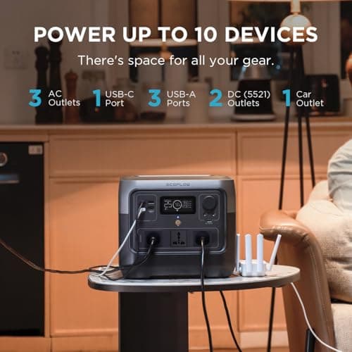 EF ECOFLOW Portable Power Station RIVER 2 Pro, 768Wh LiFePO4 Battery, 70 Min Fast Charging, 4X800W AC Outlets, Solar Generator for Outdoor Camping/RVs/Home Use