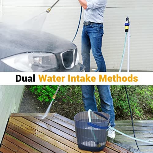 Rock&Rocker Electric Pressure Washer, Power Washer 2150PSI Max 2.6 GPM Power Washer with Hose Reel, 4 Quick Connect Nozzles, Soap Tank, for Fence, Green (HRX14P-2)