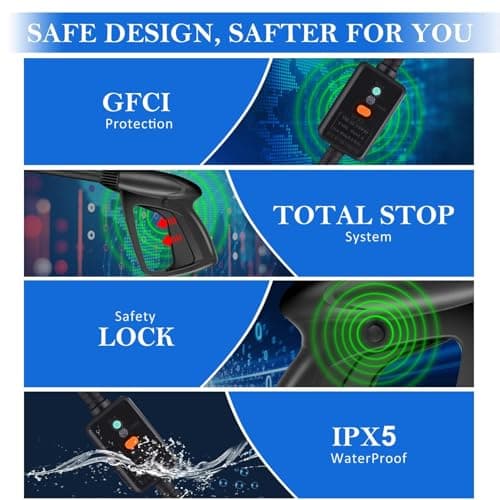 Suyncll Pressure Washer, 2.1GPM Electric Power Washer,2000W High Pressure Washer, Professional Washer Cleaner, with Soap Bottle and Hose Reel, Best for Cleaning Cars,Driveways,Patios