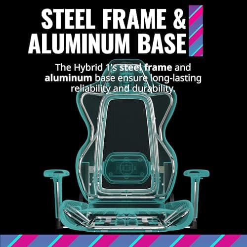 Cooler Master Hybrid 1 Ergonomic Gaming Chair MuscleFlex® Mesh, Cold-Molded Foam, Steel Frame | Aluminum Base. 180 Reclining, Adjustable Lumbar Support | Gas Lift, 360° Swivel for PC Game | Office