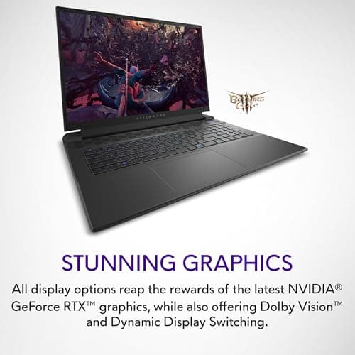 Alienware M18 R2 Gaming Laptop - 18 QHD+ 165Hz 3ms Display, Intel Core i9-14900HX, 32GB DDR5 RAM, 1TB SSD, NVIDIA GeForce RTX 4080 12 GB GDDR6, Windows 11 Home, Onsite Service - Dark Metallic Moon
