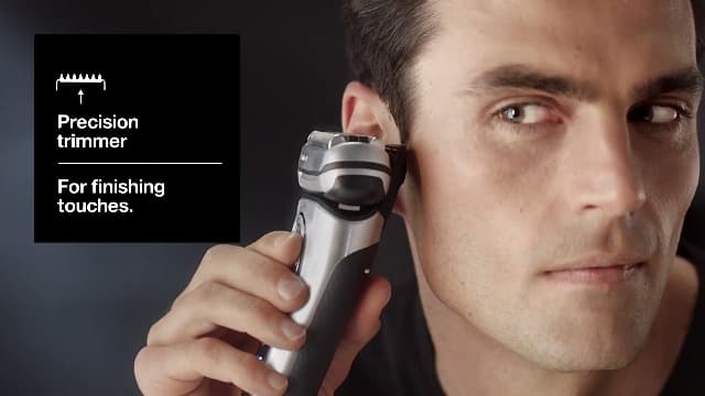 Braun Electric Razor for Men, Waterproof Foil Shaver, Series 9 9390cc, Wet & Dry Shave, with Pop-Up Beard Trimmer for Grooming, Cleaning & Charging SmartCare Center and Leather Travel Case, Silver