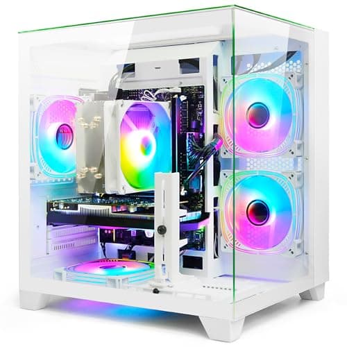 LXZ Gaming PC Desktop Core I5-13400F 6 core, RTX 4060 8G, 32G DDR4 RAM, 1TB NVME SSD, Prebuilt Tower Computer for Gaming, Home and Office (White)