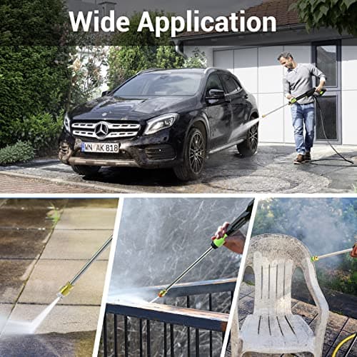 Rock&Rocker Electric Pressure Washer, Power Washer 2150PSI Max 2.6 GPM Power Washer with Hose Reel, 4 Quick Connect Nozzles, Soap Tank, for Fence, Green (HRX14P-2)